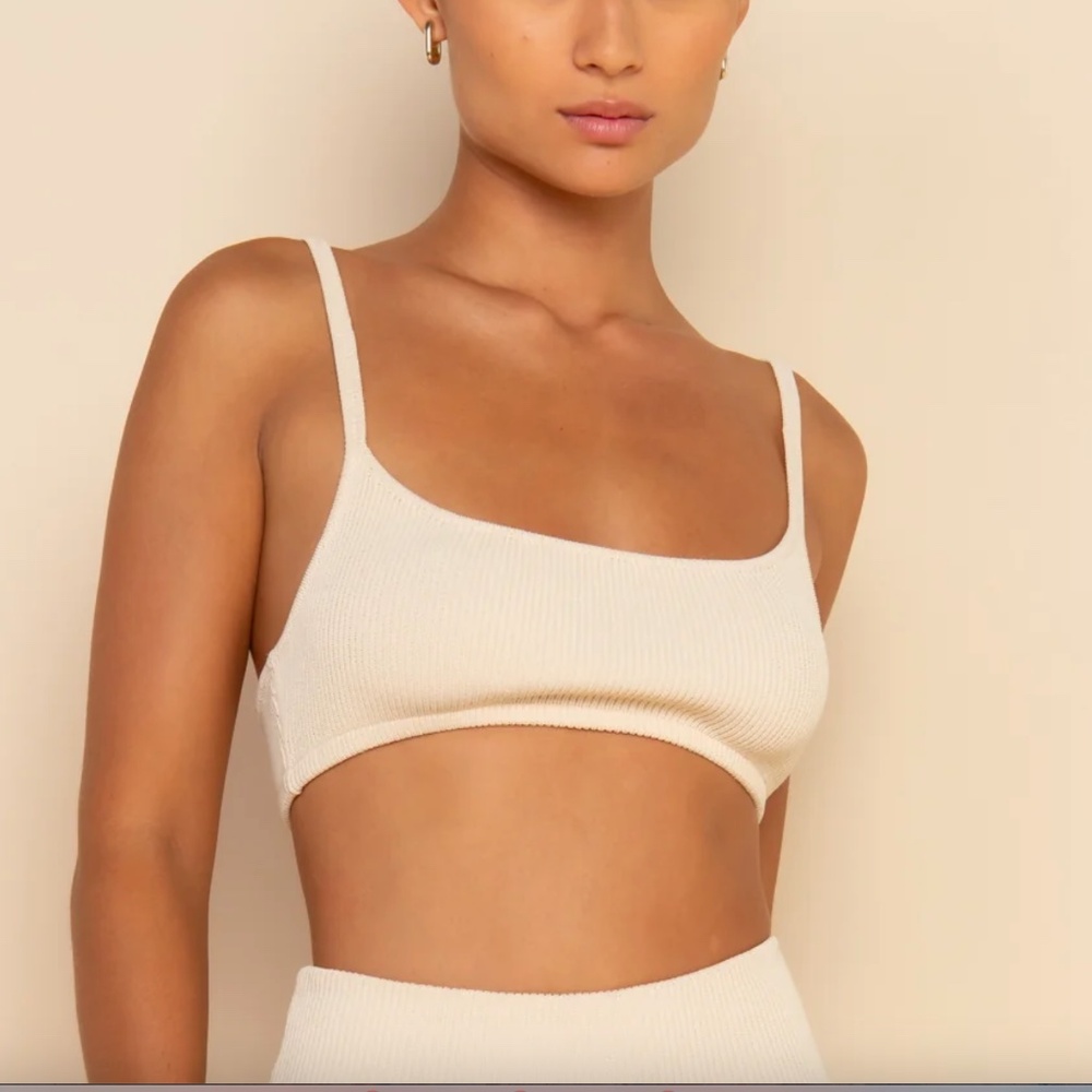 Elce Knit Bra Top / Sol knit crop  in milk / Medium